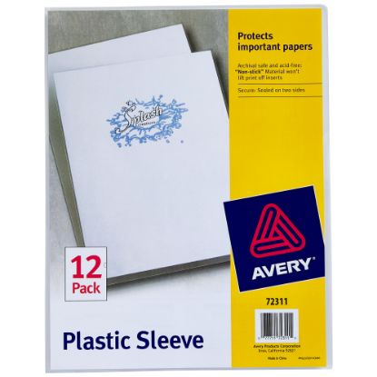 Picture of Avery Plastic Document Sleeves, 8 1/2in x 11in, Holds Up To 20 Sheets, Clear, Pack Of 12