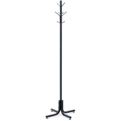 Picture of Safco 4 Double Hook Costumer - 8 Hooks - 80 lb (36.29 kg) Capacity - 2.50in Size - for Garment, Hat - Steel - Black - 1 Each