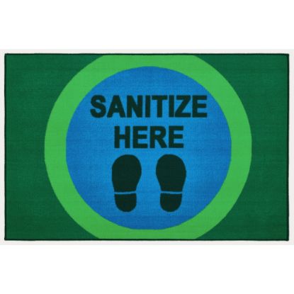 Picture of Carpets for Kids KID$Value Rugs Sanitize Here Dot Activity Rug, 3ft x 4 1/2ft , Blue