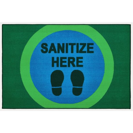 Picture of Carpets for Kids KID$Value Rugs Sanitize Here Dot Activity Rug, 3ft x 4 1/2ft , Blue