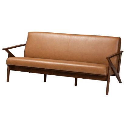 Picture of Baxton Studio Bianca Sofa, Tan/Walnut