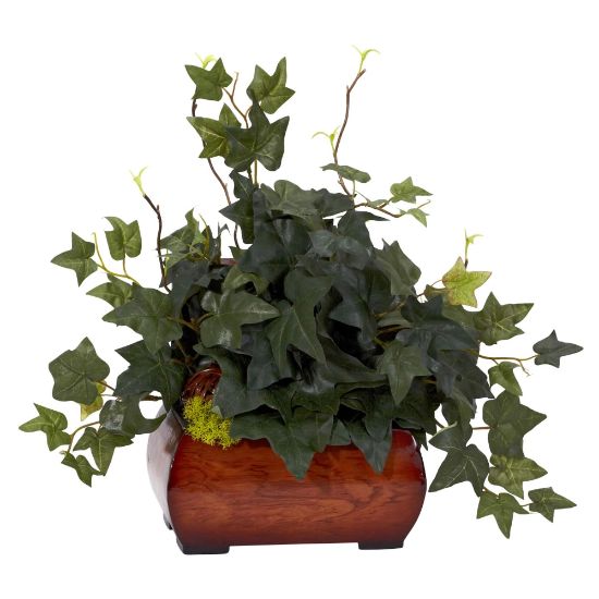 Picture of Nearly Natural 15inH Silk Puff Ivy Plant With Chest, Green