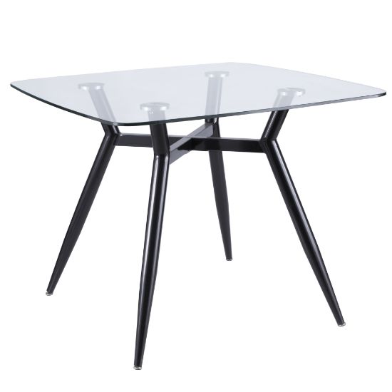 Picture of Lumisource Clara Mid-Century Modern Dining Table, Square, Clear/Black