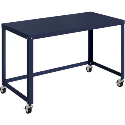 Picture of Lorell SOHO Personal Mobile Desk - For - Table TopRectangle Top - 200 lb Capacity - 48in Table Top Length x 24in Table Top Width - 30in Height - Assembly Required - Navy - Steel - 1 Each