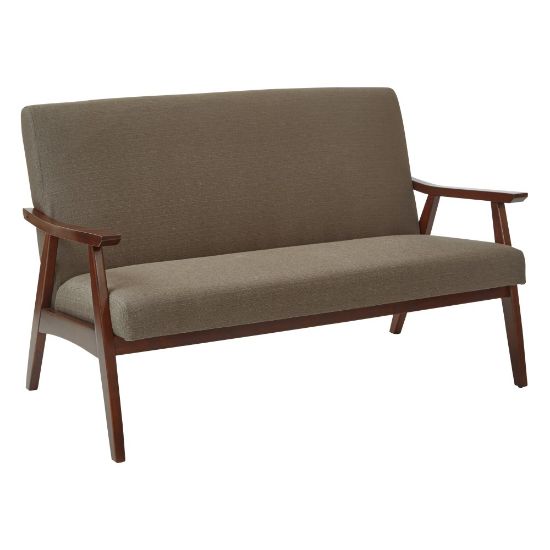 Picture of Ave Six Work Smart Davis Loveseat, Klein Otter/Medium Espresso