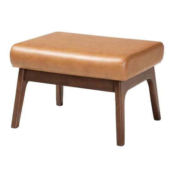 Picture of Baxton Studio Bianca Ottoman, Tan/Walnut Brown