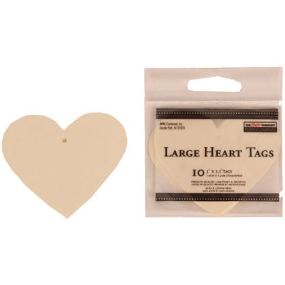 Picture of JAM Paper Gift Tags, 3in x 2 1/2in, Ivory Heart, Pack Of 10