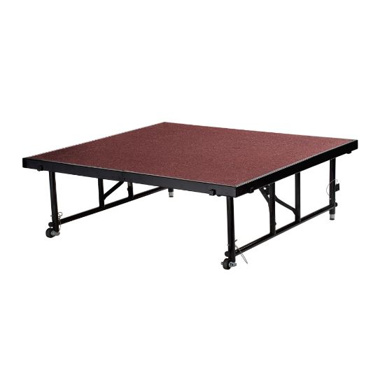 Picture of National Public Seating Carpeted Transfix Stage Platform, 4ft x 4ft, Red