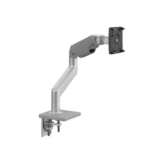 Picture of Humanscale M8.1 - Mounting kit (desk mount, fixed angled / dynamic link, two-piece desk clamp mount) - adjustable arm - for LCD display - black, silver with gray trim - mounting interface: 100 x 100 mm