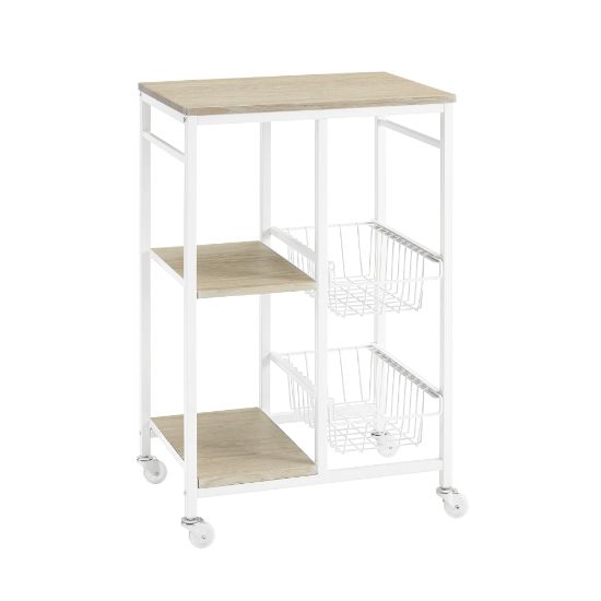 Picture of Linon Tormey Small Kitchen Cart, 34-1/2inH x 22inW x 16inD, White