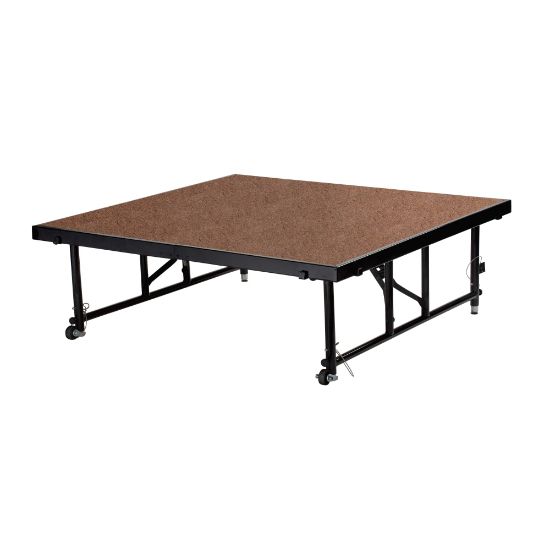 Picture of National Public Seating Hardboard Transfix Stage Platform, 16in-24in,  4ft x 4ft, Brown