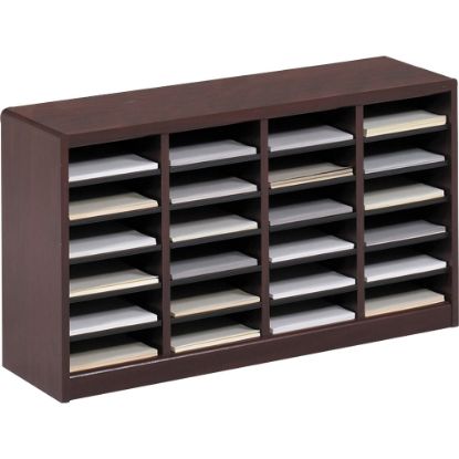 Picture of Safco E-Z Stor Wood Literature Organizer, 24 Compartments, 23inH, Mahogany