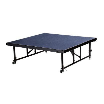 Picture of National Public Seating Carpeted Transfix Stage Platform, 4ft x 4ft, Blue