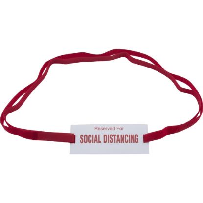 Picture of Advantus Social Distancing Chair Strap Sign - 10 / Box - Reserved for Social Distancing Print/Message - Laminated, Adjustable - Multicolor