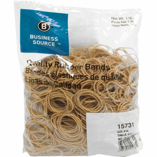 Picture of Business Source Quality Rubber Bands - Size: #14 - 2in Length x 0.1in Width - Sustainable - 2250 / Pack - Rubber - Crepe