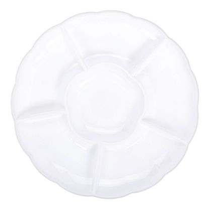 Picture of Amscan Scalloped Sectional Chip N Dip Trays, 15in, White, Pack Of 3 Trays