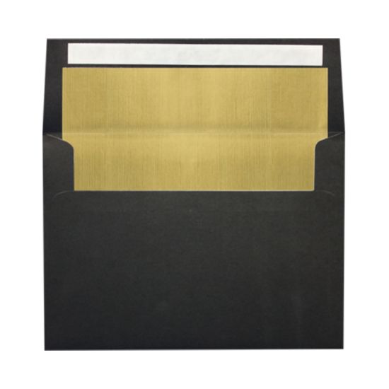 Picture of LUX Invitation Envelopes, A7, Peel & Stick Closure, Black/Gold, Pack Of 250