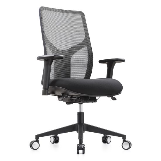 Picture of WorkPro 4000 Series Multifunction Ergonomic Mesh/Fabric High-Back Executive Chair, Gray/Black, BIFMA Compliant