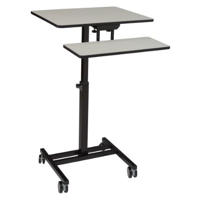 Picture of National Public Seating 26inW Sit Stand Students Desk, Gray Nebula