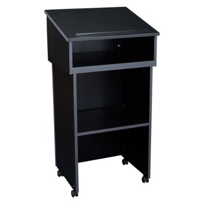 Picture of Oklahoma Sound Tabletop Lectern AV Cart, 47-1/2inH x 23-3/4inW x 19-7/8inD, Black