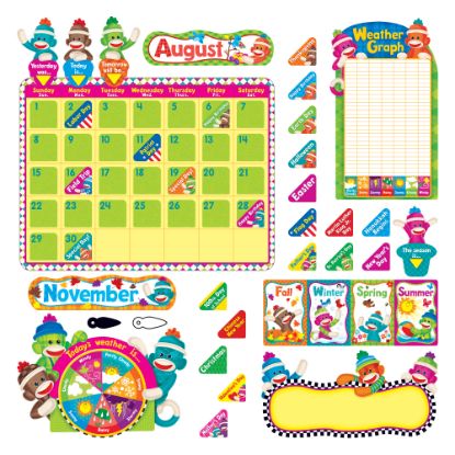 Picture of TREND Sock Monkeys Calendar Set, 17 1/2in x 23in, Multicolor