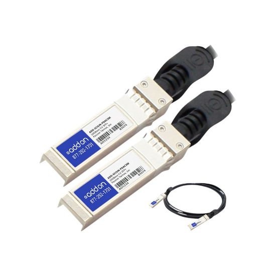 Picture of AddOn Cisco to Intel Dual OEM Direct Attach - Direct attach cable - SFP+ to SFP+ - 10 ft - twinaxial - SFF-8431/SFF-8432 - passive - for Cisco 250 Series; Catalyst ESS9300; Nexus 93180, 93XX; UCS C4200