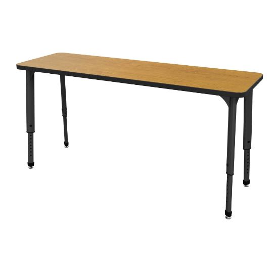 Picture of Marco Group Apex Series 2-Student Adjustable 660inW Student Desk, Rectangle, Solar Oak/Black