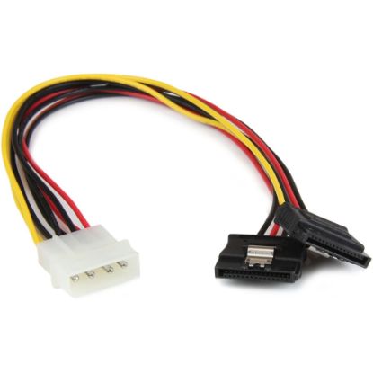 Picture of StarTech.com 12in LP4 to 2x Latching SATA Power Y Cable Splitter Adapter - 4 Pin Molex to Dual SATA