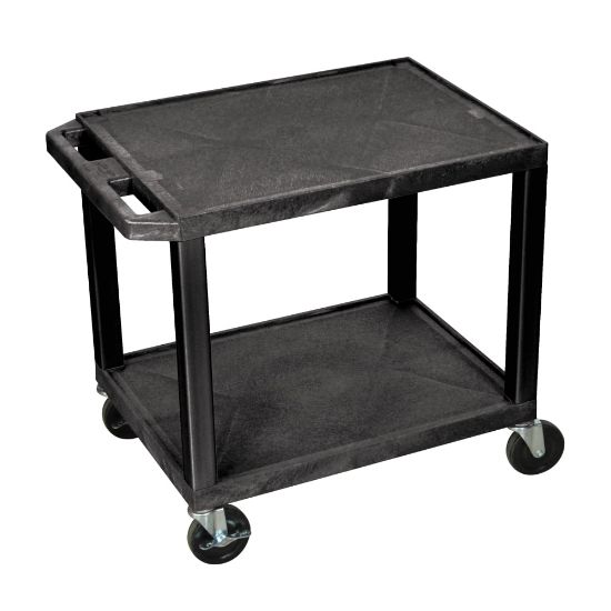 Picture of H. Wilson 26in Plastic Utility Cart, 26inH x 24inW x 18inD, Black