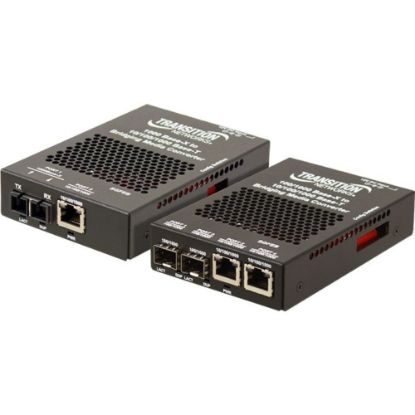 Picture of Transition Networks SGFEB1014-130 Transceiver/Media Converter - 1 x Network (RJ-45) - 1 x SC Ports - Single-mode - Gigabit Ethernet - 10/100/1000Base-T, 1000Base-LX - 6.21 Mile - AC Adapter - Rail-mountable, Wall Mountable, Desktop