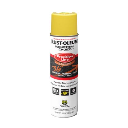 Picture of Rust-Oleum Industrial Choice M1600 System Solvent-Based Precision Line Inverted Marking Paint, 17 Oz, High Visibility Yellow, Case Of 12 Cans