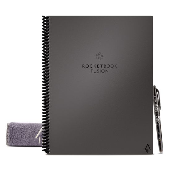 Picture of Rocketbook Fusion Smart Reusable Notebook, 8-1/2in x 11in, 7 Subjects, 21 Sheets, Gray