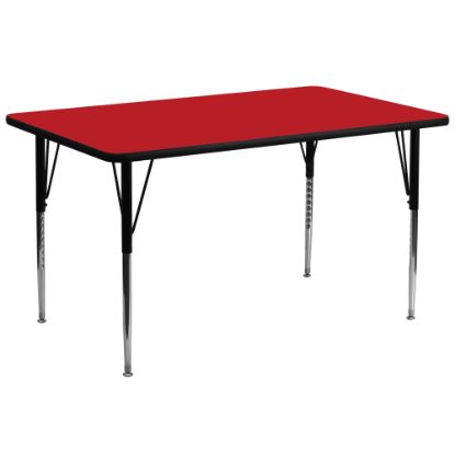 Picture of Flash Furniture 30inW Rectangular Height-Adjustable Activity Table, Red