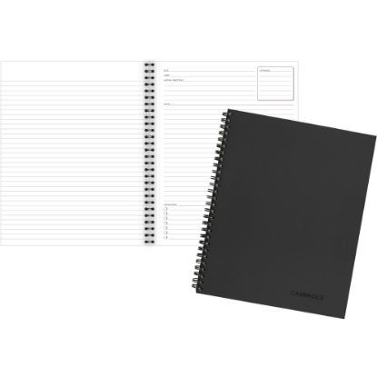 Picture of Cambridge Limited 30% Recycled Business Notebook, 8 1/2in x 11in, 1 Subject, Legal Ruled, 80 Sheets, Black (06132)