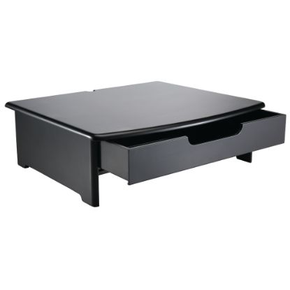 Picture of Rolodex Wood Workspace Monitor Stand With Drawer, Black