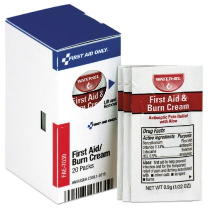 Picture of First Aid Only First Aid/Burn Cream Refill, Antiseptic With Aloe, 0.03 Oz, Box Of 20 Packets