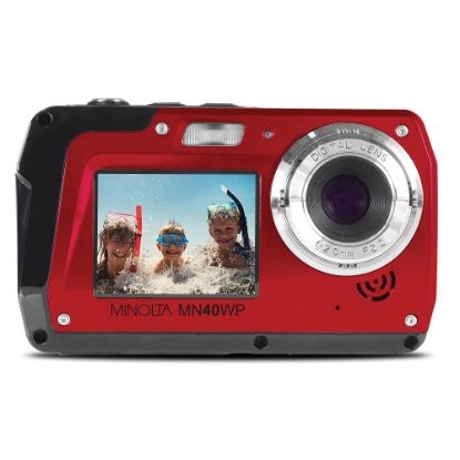 Picture of Minolta MN40WP 48.0-Megapixel Waterproof Digital Camera, Red