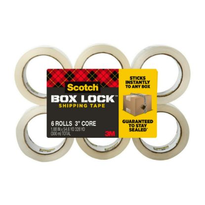 Picture of Scotch Box Lock Shipping Packing Tape, 1-15/16in x 38.2 Yd, Clear, Pack Of 6 Rolls