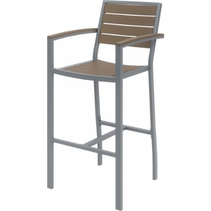 Picture of KFI Studios Eveleen Outdoor Barstool, Mocha/Silver