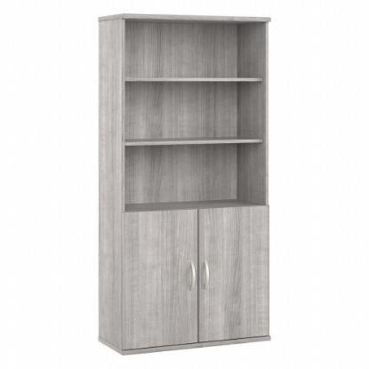 Picture of Bush Business Furniture Studio A 73inH 5-Shelf Bookcase With Doors, Platinum Gray, Standard Delivery