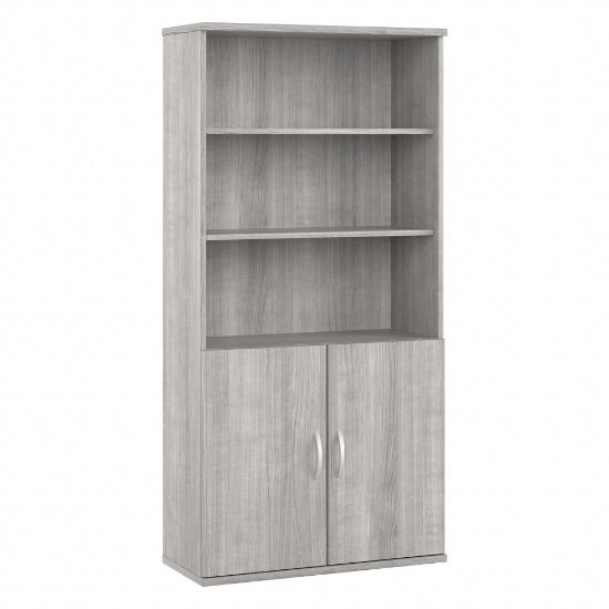 Picture of Bush Business Furniture Studio A 73inH 5-Shelf Bookcase With Doors, Platinum Gray, Standard Delivery