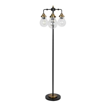 Picture of LumiSource Sherlock Floor Lamp, 64-1/2inH, Dark Copper Brass/Matte Black