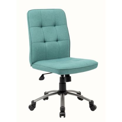 Picture of Boss Office Products Modern Fabric Mid-Back Task Chair, Green/Pewter