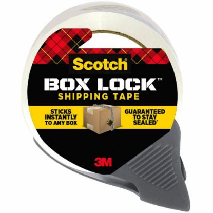 Picture of Scotch Box Lock Packaging Tape with Dispenser, 1.88in x 163.8ft, Clear