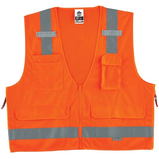 Picture of Ergodyne GloWear Safety Vest, Surveyors 8250Z, Type R Class 2, 4X/5X, Orange