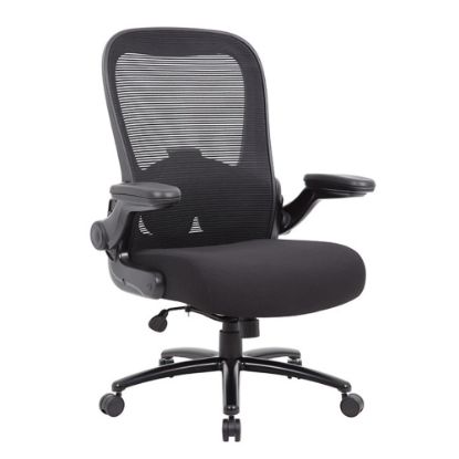 Picture of Boss Office Products Heavy-Duty Flip Arm Ergonomic Mesh High-Back Task Chair, Black