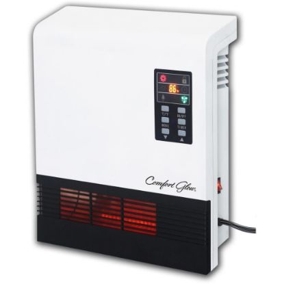 Picture of Comfort Glow QWH2100 Infrared Quartz Comfort Furnace - Quartz - Electric - Electric - 750 W to 1500.52 W - 2 x Heat Settings - 1000 Sq. ft. Coverage Area - 1500 W - 120 V AC - 12.50 A - Remote Control - Indoor - Wall Mount - Black, White