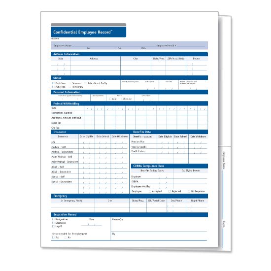 Picture of ComplyRight Confidential Employee Record Folders, 11 3/4in x 9 1/2in, Pack Of 25