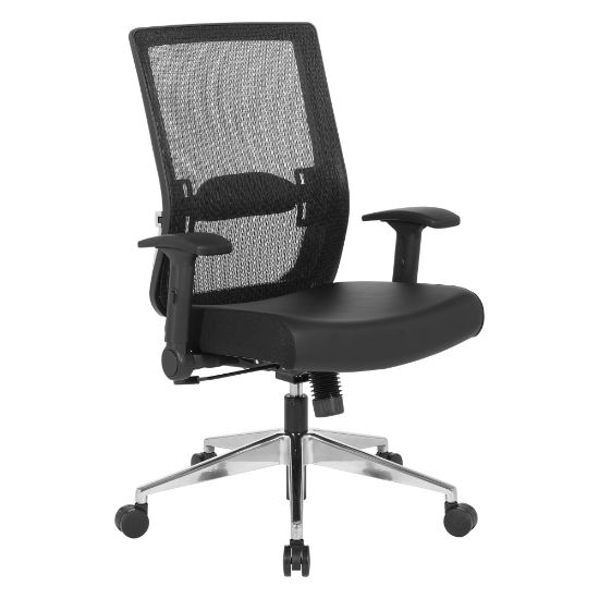 Picture of Office Star Space Seating 867A Series Ergonomic Matrix/Bonded Leather Mid-Back Chair, Black