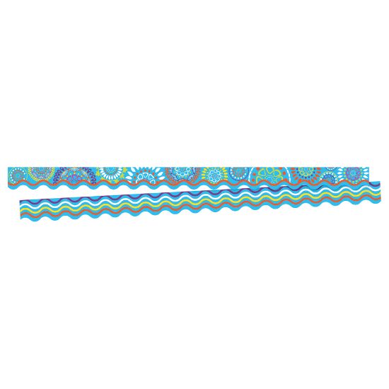 Picture of Barker Creek Scalloped-Edge Border Strips, 2 1/4in x 36in, Moroccan Turquoise, Pre-K To College, Pack Of 26